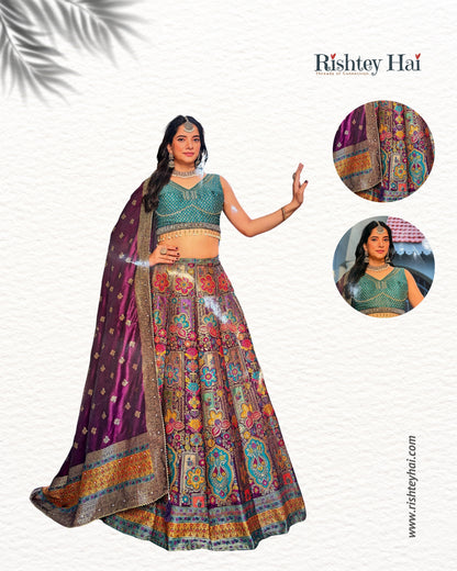 Royal Banarasi Multi-Embroidered Lehenga Set