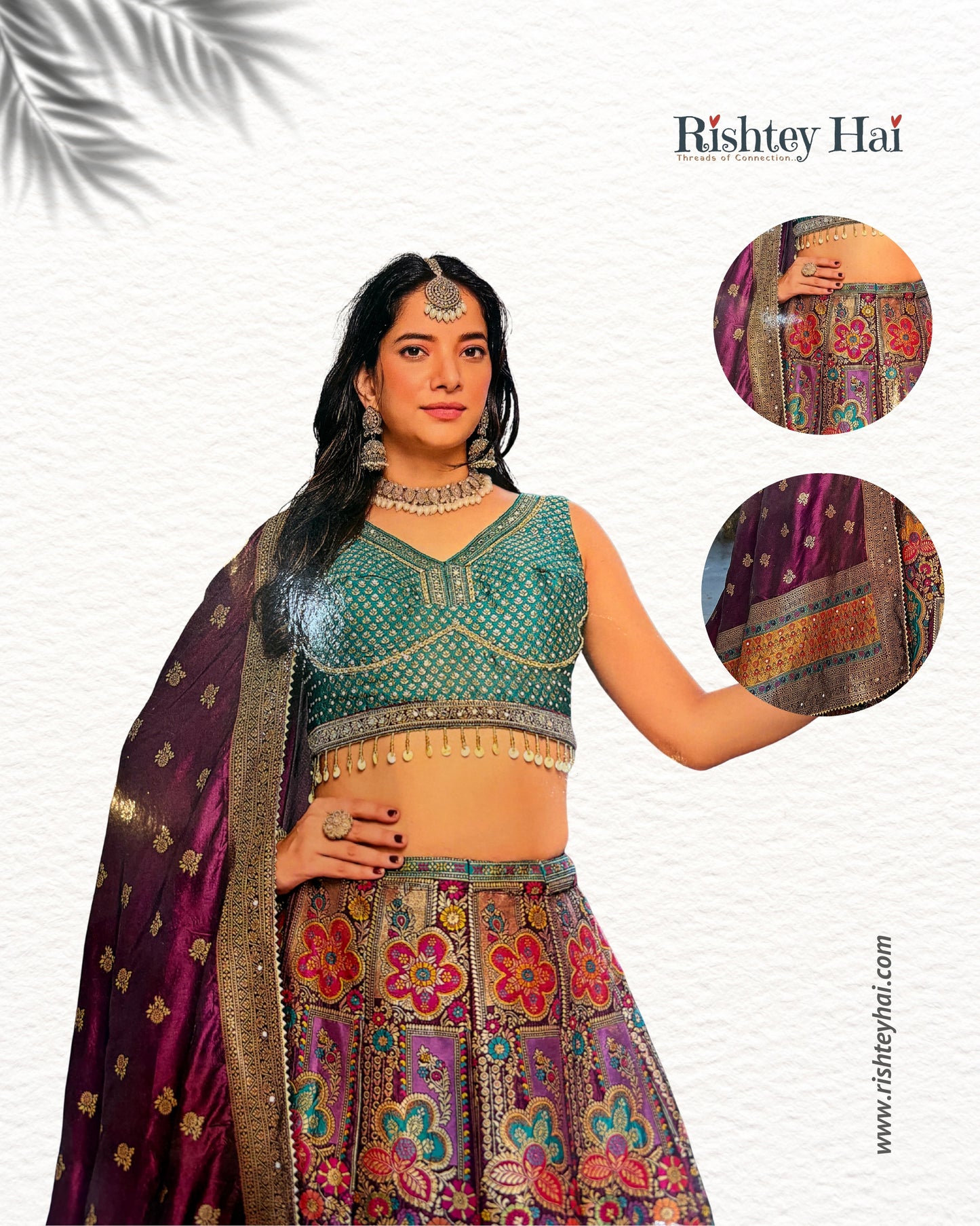 Royal Banarasi Multi-Embroidered Lehenga Set